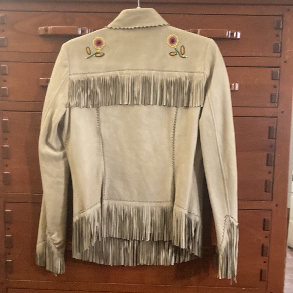 Ralph Lauren Western Suede Jacket W/ Fringe, Beadwork, Fully Lined (100% Cotton) - Picture 4 of 16